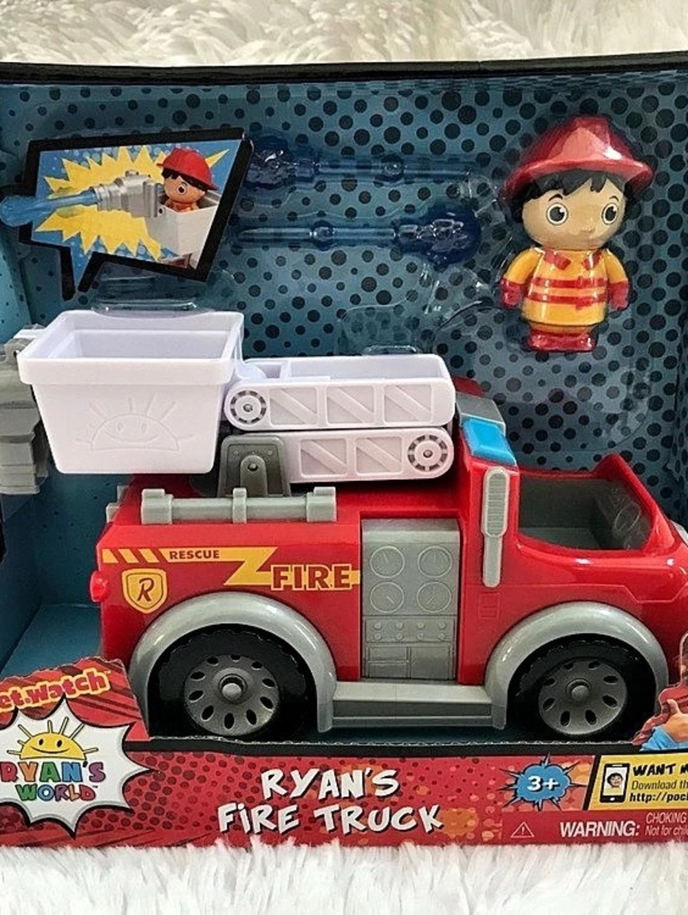 Ryan's World Ryan's Fire Truck & Ryan figure Toy Set NEW